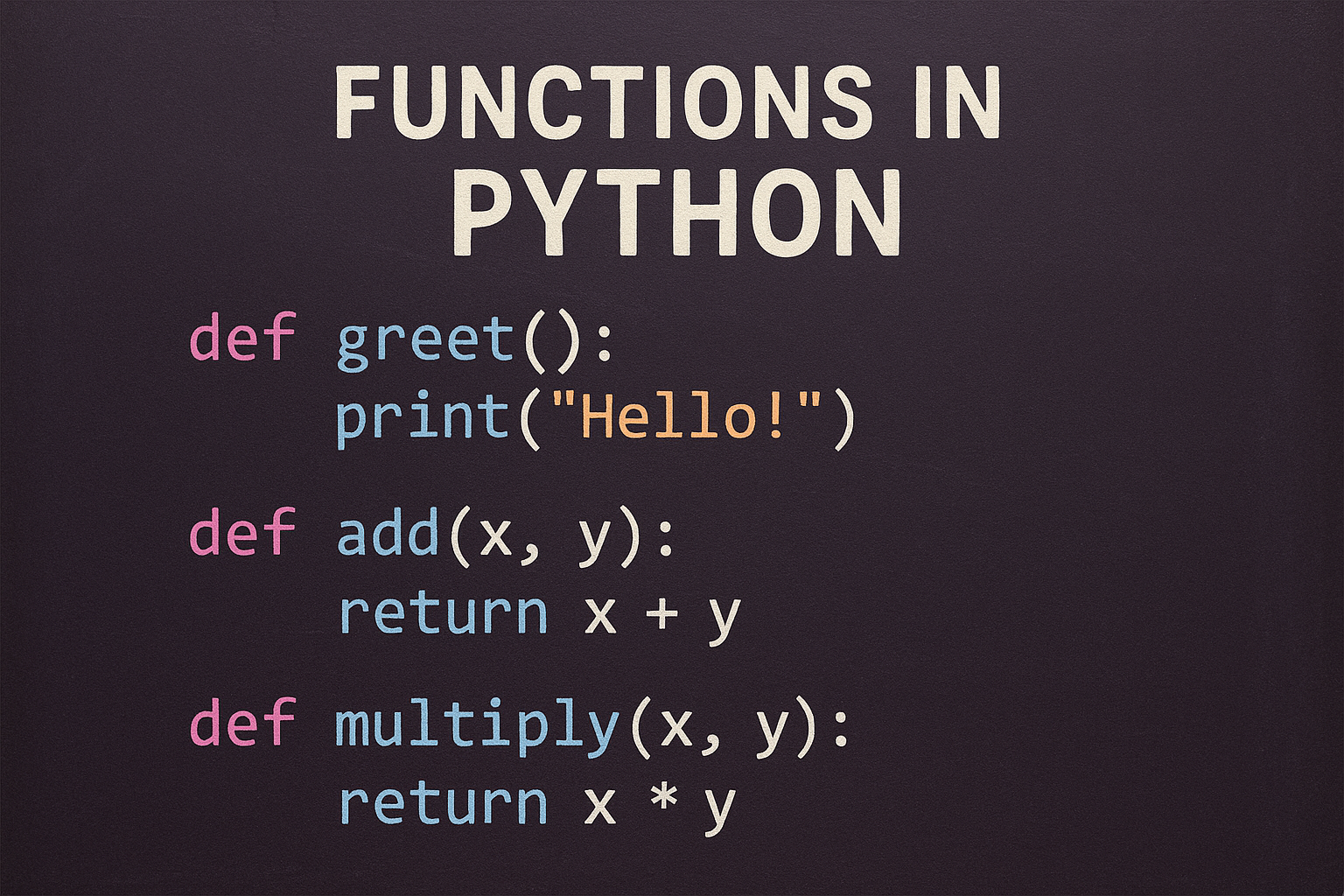 Определение и вызов функций в Python