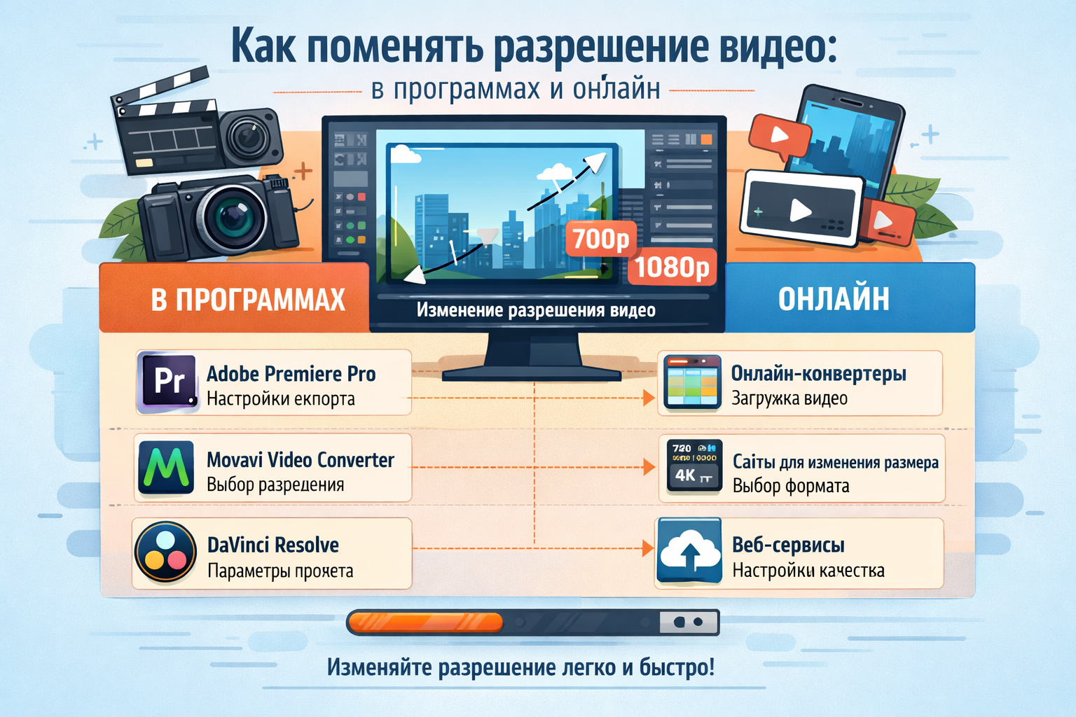 Как поменять разрешение видео: в программах и онлайн